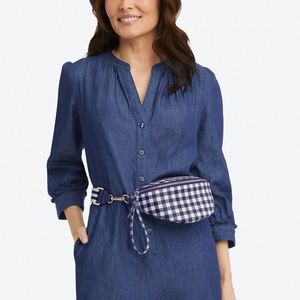 NWOT - Draper James -  Navy Gingham Leather